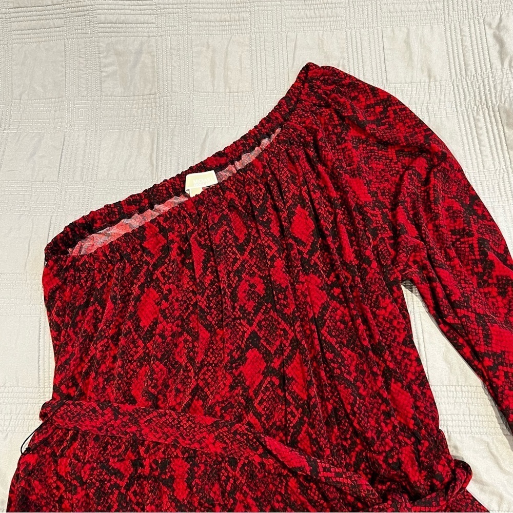 NEW Michael Kors Plus Size 2X Python One Shoulder… - image 3